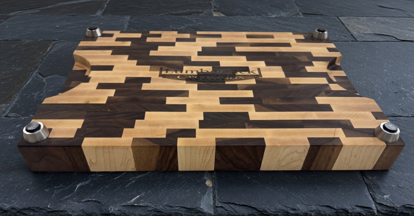 The Chef, Hard Rock Maple and American Walnut end grain butcher block.