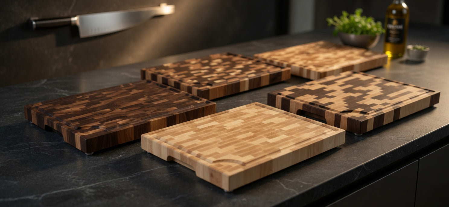 The Chef, American Walnut and Cherry end grain butcher block.