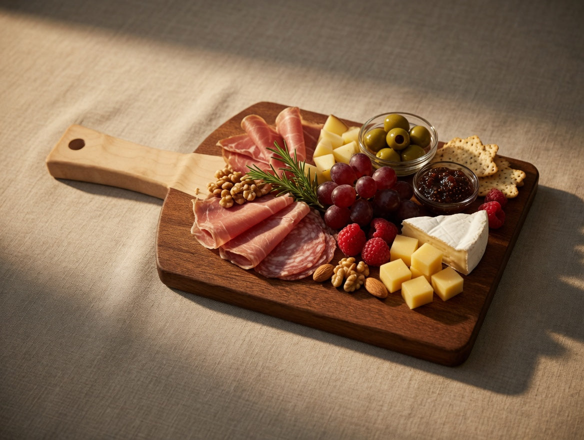 The Contour, Sapele and Maple charcuitery cutting board. Small