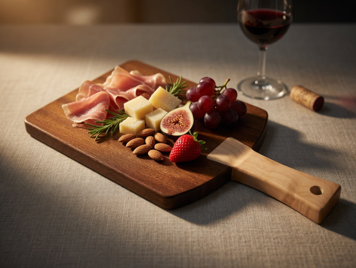 The Contour, Sapele and Maple charcuitery cutting board. Small
