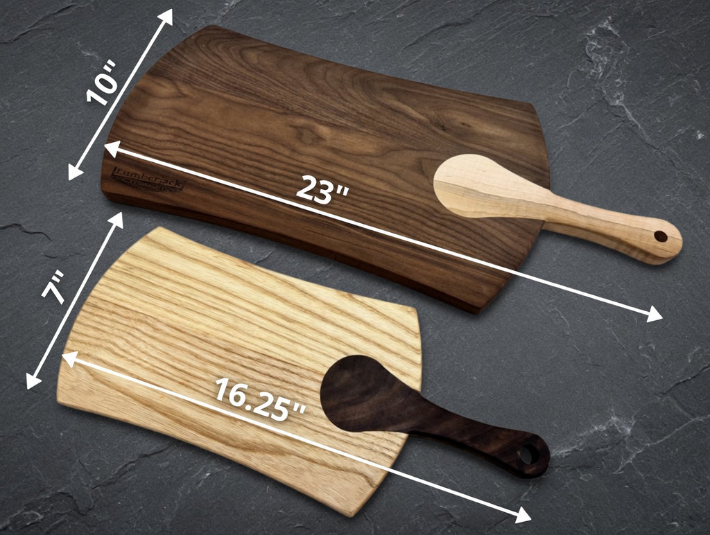 The Artisan, Charcuterie / Cutting board, Ash with Sapele inset handle. Large
