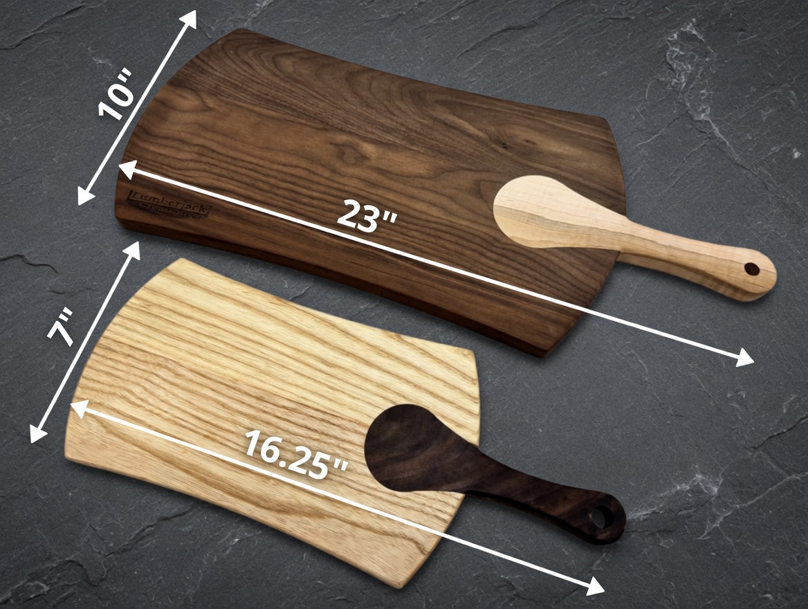 The Artisan, Charcuterie / Cutting board, American Walnut with Maple inset handle. [Large]